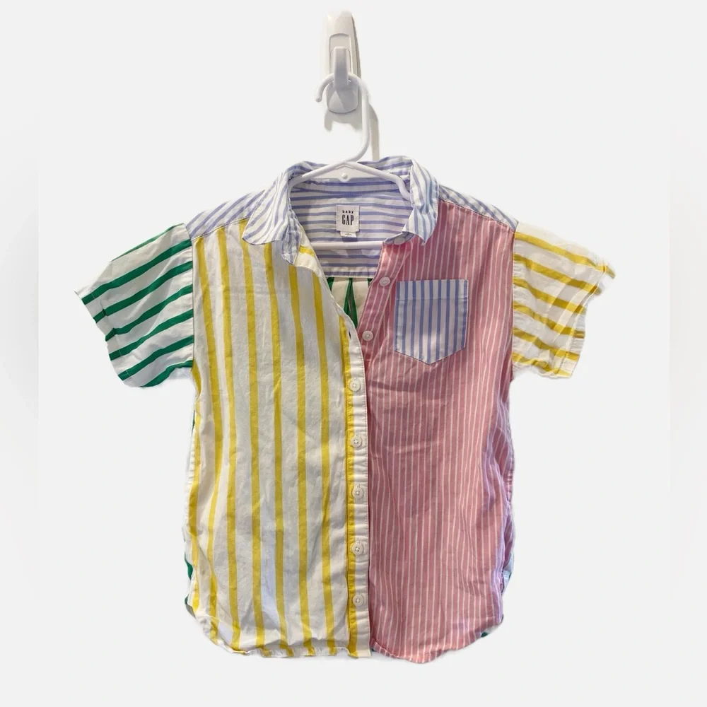 GAP Kids Colorful Striped Button-Down Shirtdress - size 2T